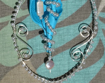 SC9 Glam Pearl and Sea Shell Sun Catcher, Beach Decor, Ocean by Southwest Dreaming