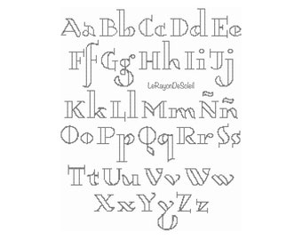 Cross stitch alphabet pattern set of 3 alphabets sizes font Dagerot - PDF Instant download