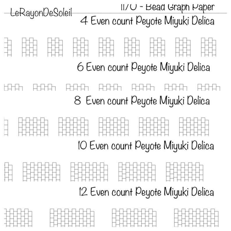 miyuki delica 110 peyote graph paper peyote stitch pattern etsy