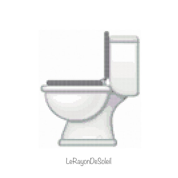 Emoji Toilet Cross Stitch Pattern Bathroom Funny Modern Etsy