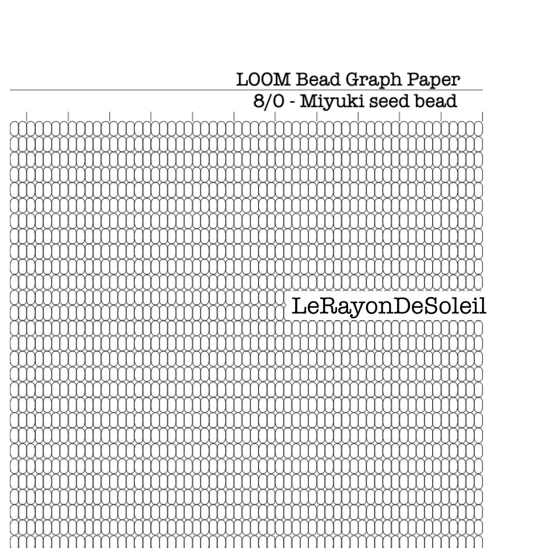 8/0 Loom Miyuki seed bead graph paper. 8/0 Loom Miyuki design Etsy