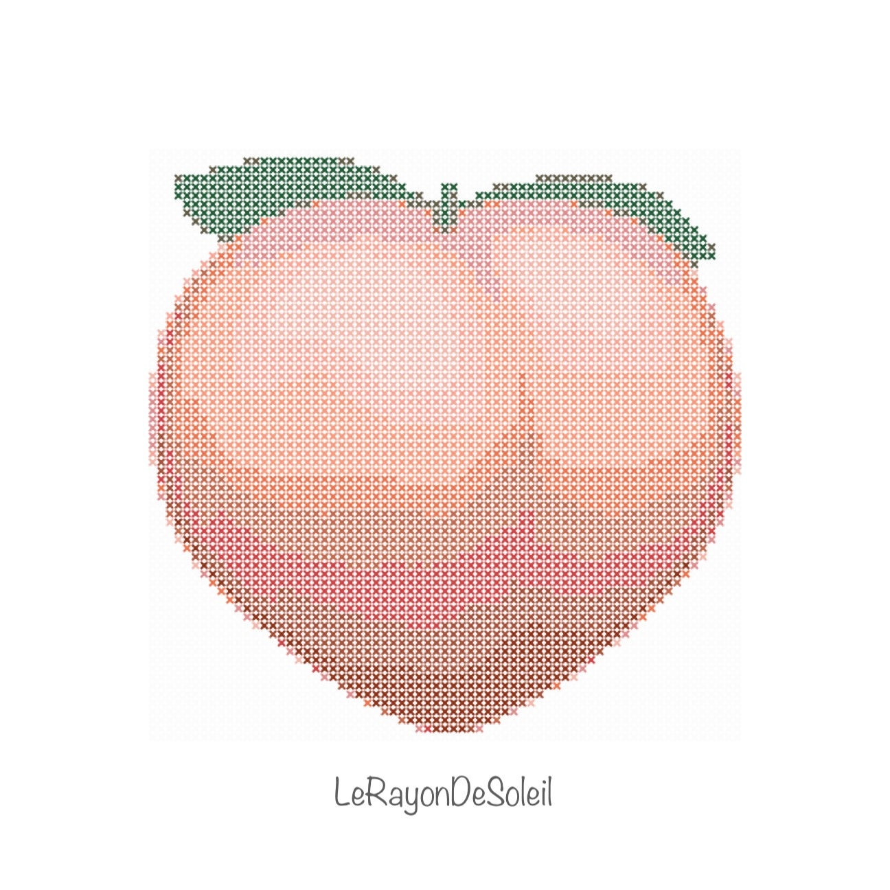 Modern cross stitch pattern peach emoji iPhone. Etsy