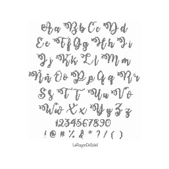 Watermelon PDF Instant download Cross stitch font set of 3 alphabets sizes