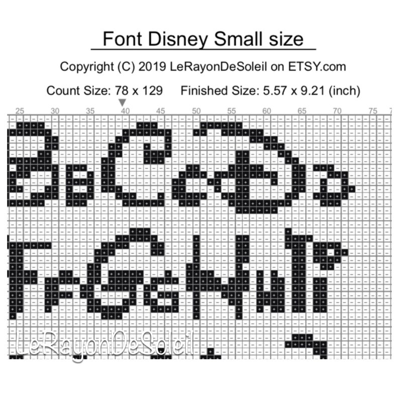 Cross stitch pattern DISNEY SMALL size pattern 12 cross high Etsy