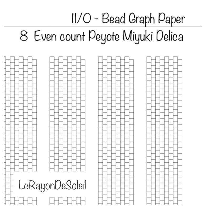 miyuki delica 110 peyote graph paper peyote stitch pattern etsy