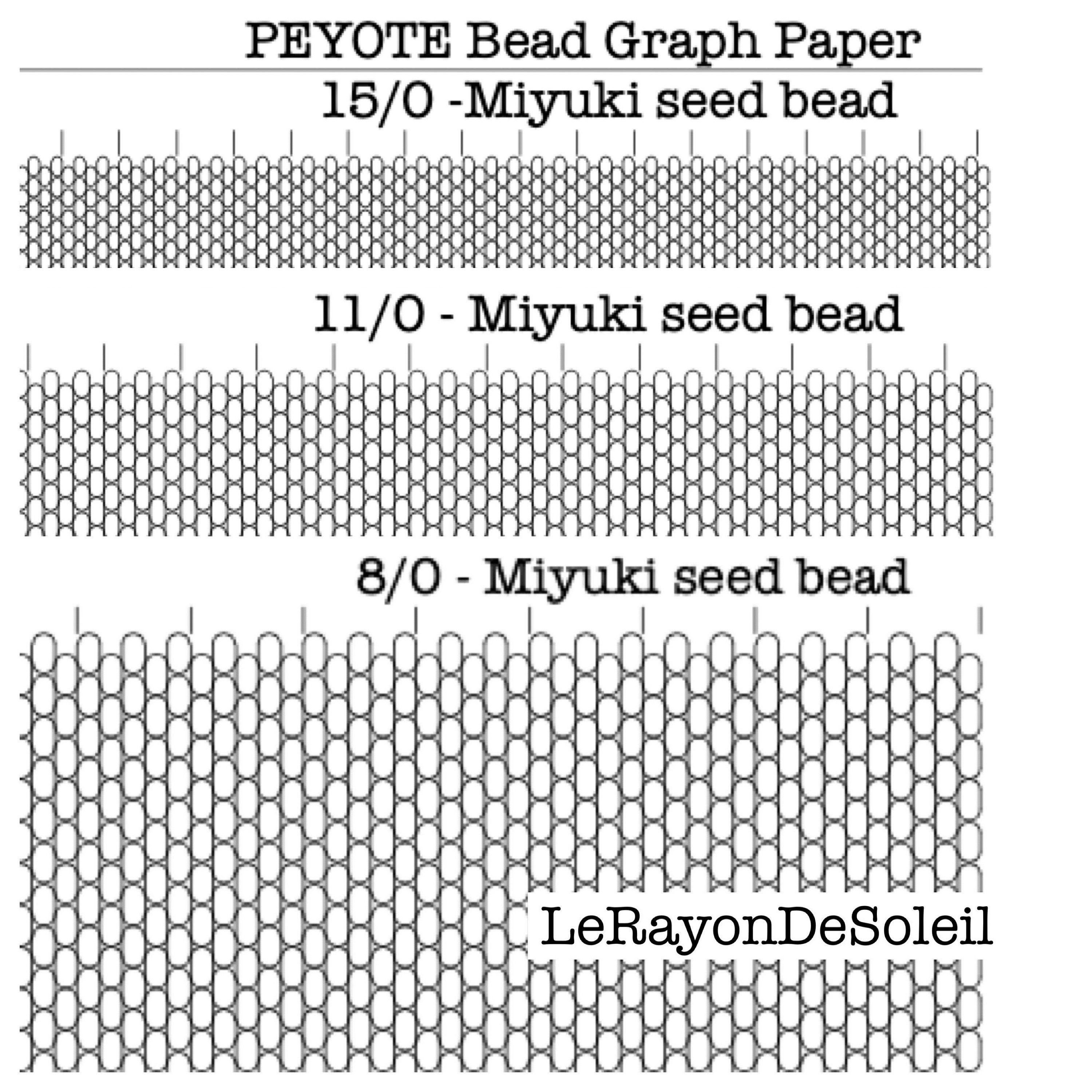 set peyote seed bead graph paper 8 0 11 0 and 15 0 peyote etsy singapore