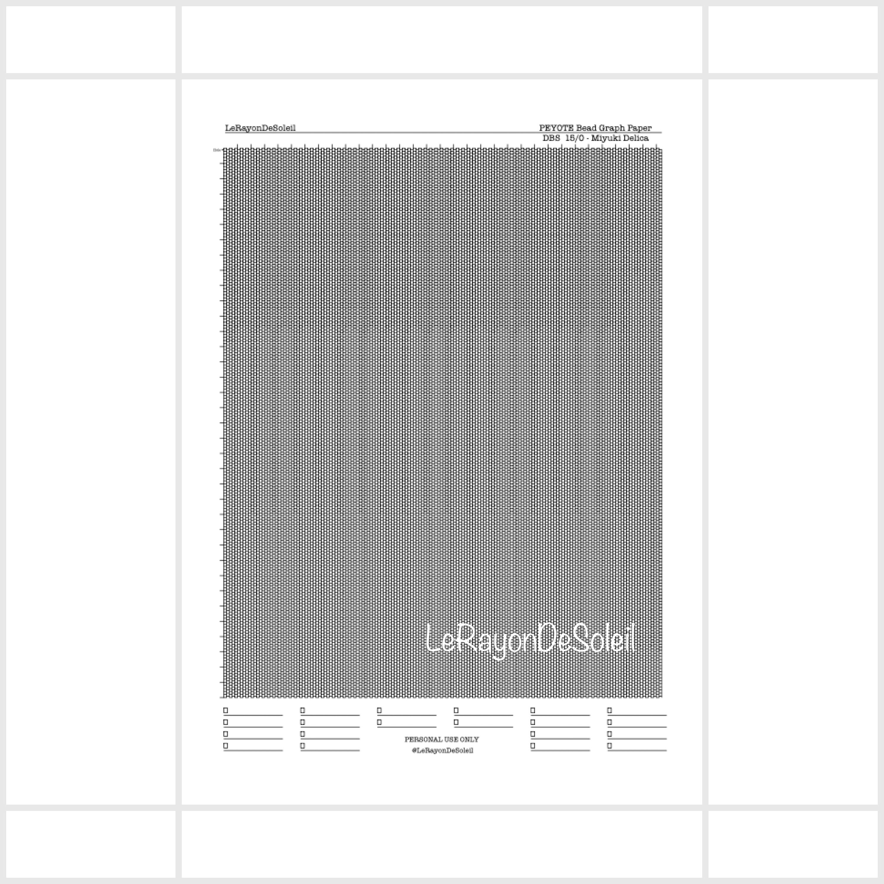15 0 peyote miyuki delica bead graph paper dbs 15 0 peyote etsy