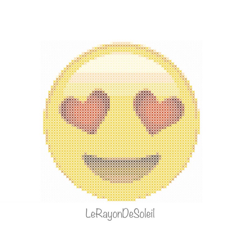 Modern cross stitch pattern face smiley happy smiling face Etsy