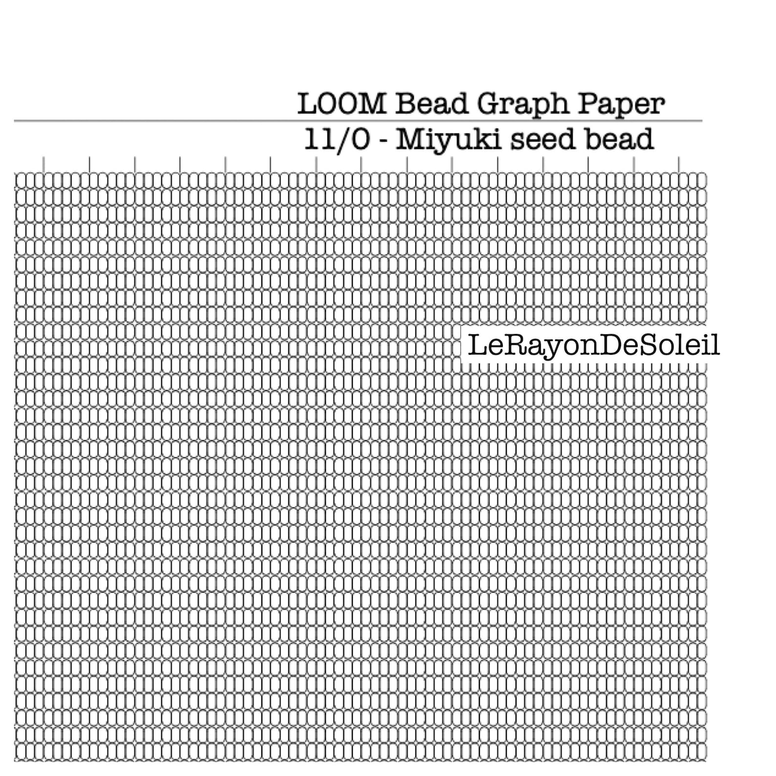 11/0 Loom Miyuki Seed Bead Graph Paper. 11/0 Loom Miyuki Etsy