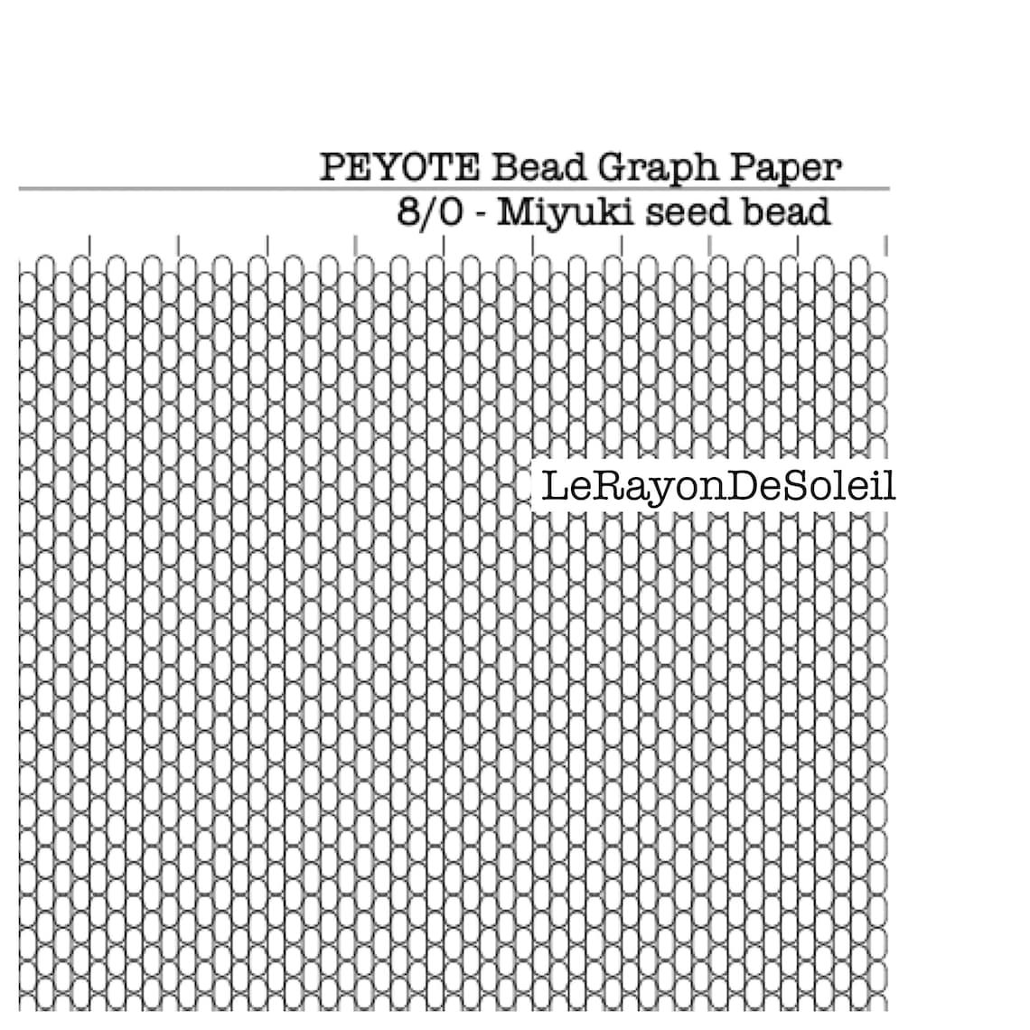 SET Peyote seed bead graph paper. 8/0 11/0 and 15/0 Peyote Etsy
