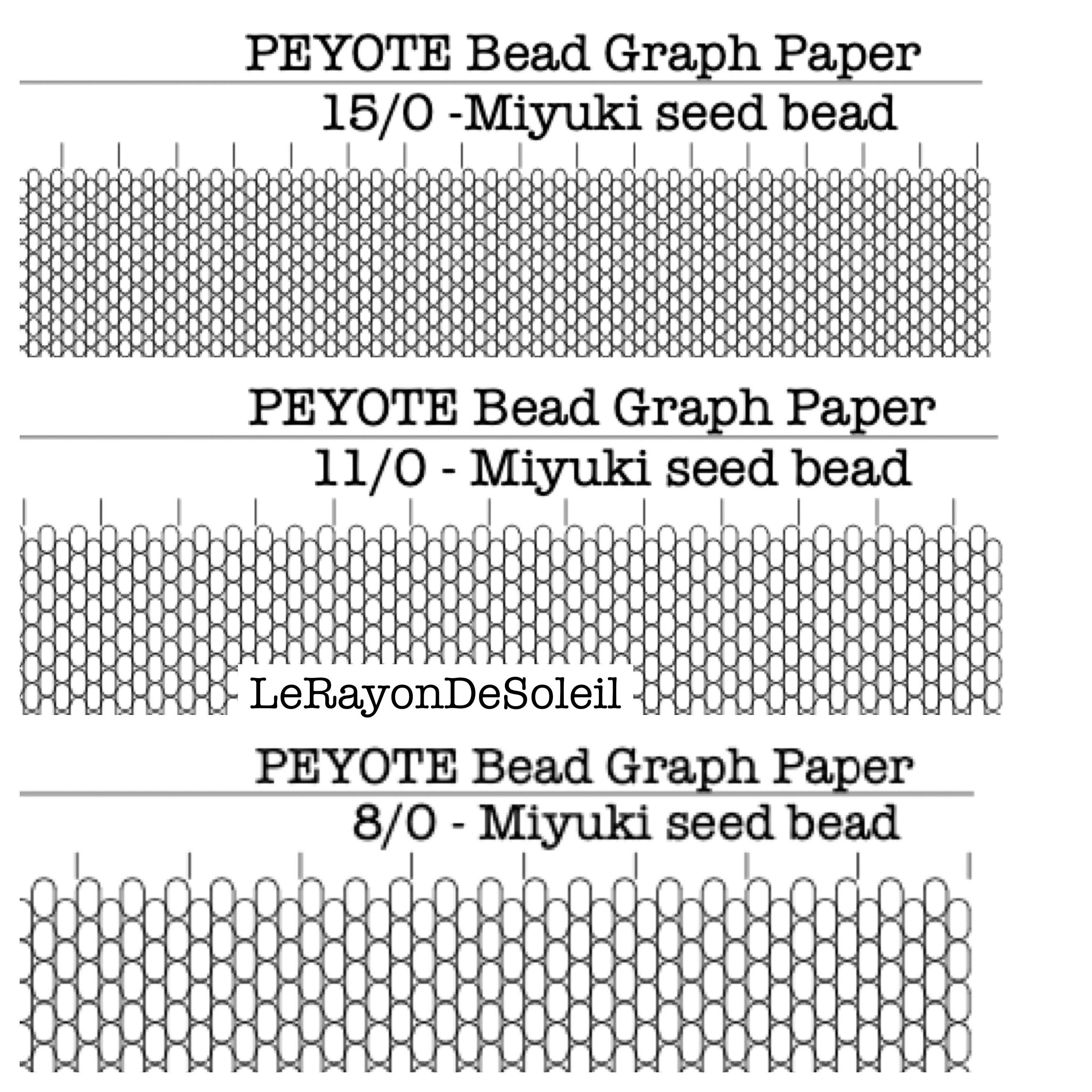 SET Peyote seed bead graph paper. 8/0 11/0 and 15/0 Peyote Etsy