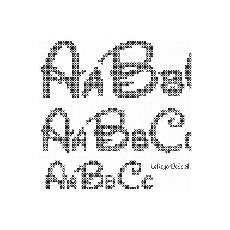 Disney cross stitch alphabet set of 3 alphabets sizes PDF | Etsy