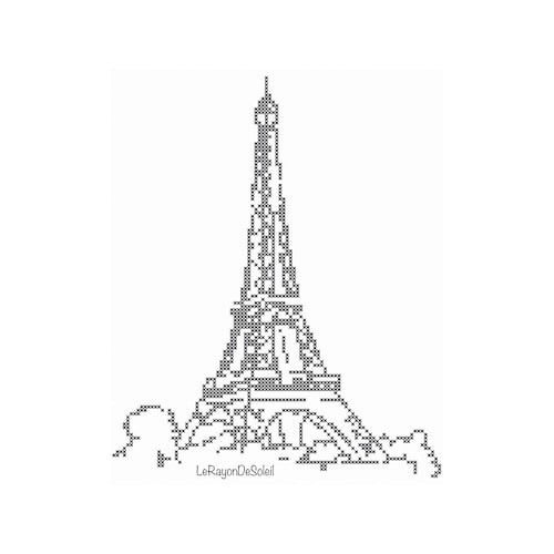 Eiffel Tower Cross Stitch Pattern Paris Cross Stitch Chart | Etsy
