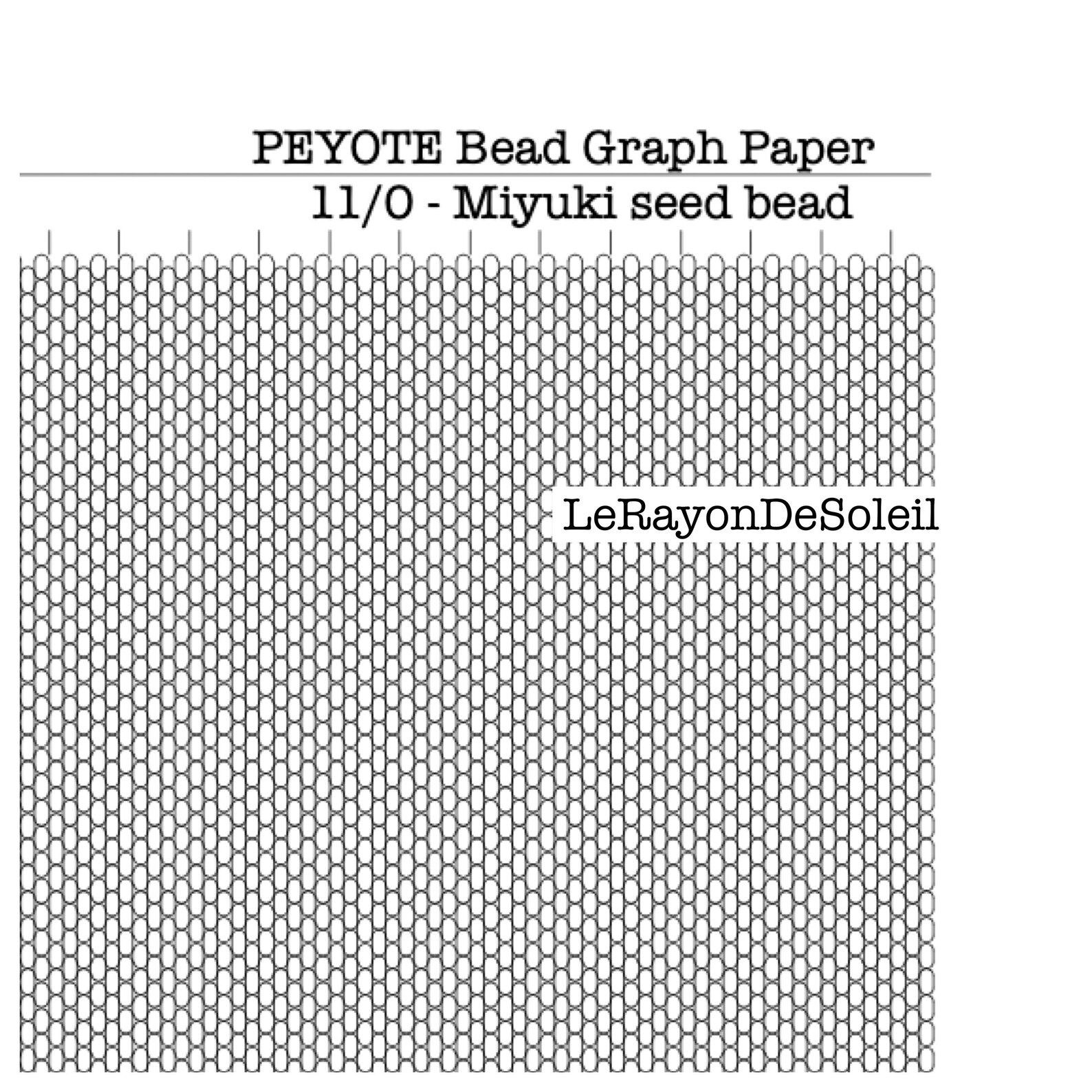 11/0 Peyote Miyuki seed bead graph paper. 11/0 Peyote miyuki | Etsy