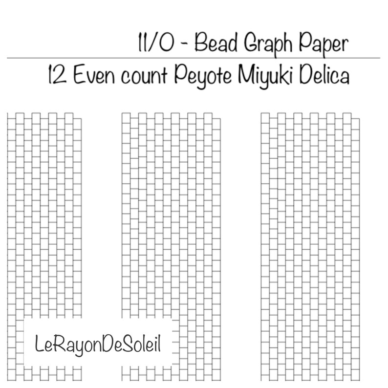 miyuki delica 110 peyote pdf graph paper peyote stitch etsy