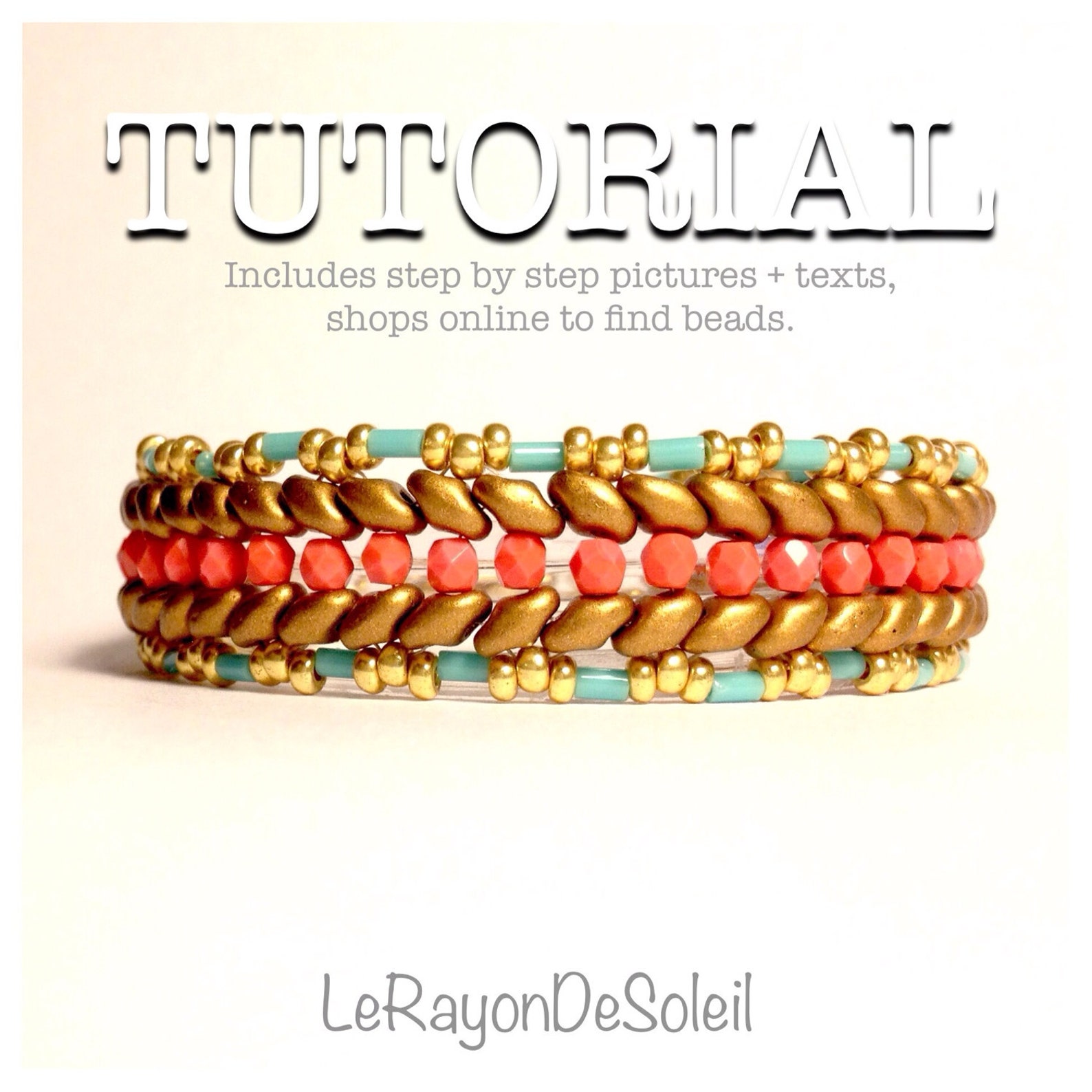 Superduo Bead Pattern Beadweaving Tutorial Glass Beads Czech Etsy