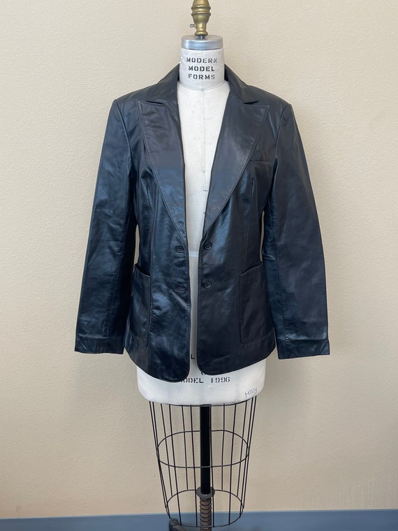 Prada Vintage 90s Nylon Leather Jacket Coat Size S/M 