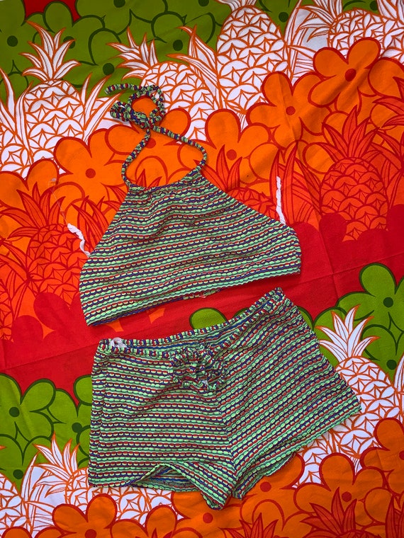 Vintage 90s Hot Water Bikini Deadstock Multi Color