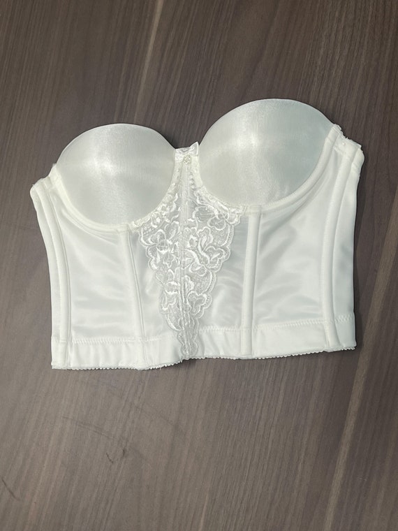 NWT Vintage 90s White 32 34 38 Bustier Bare Low B… - image 2