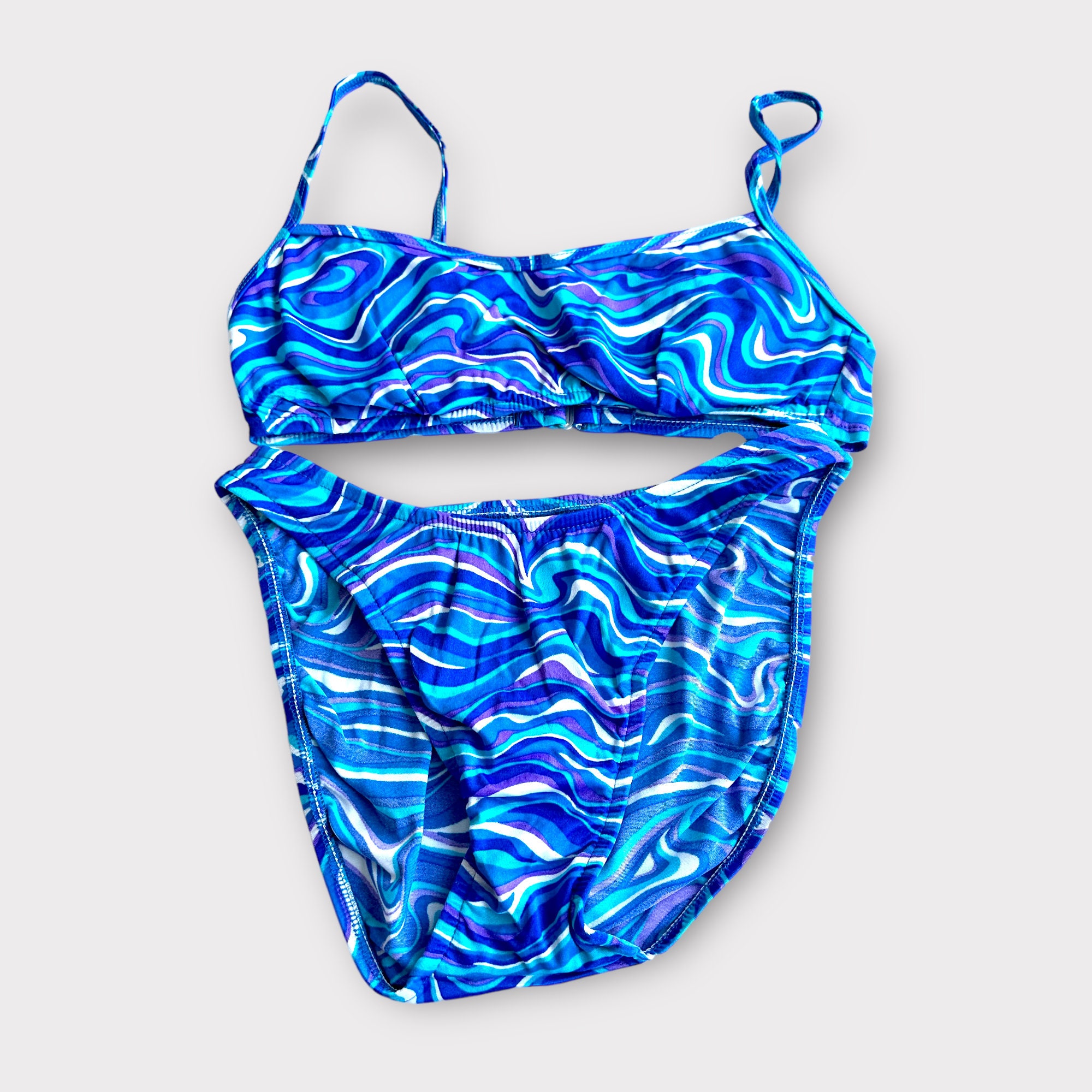 Colorful Bikini Trippy Psychedelic Swimsuit Rave Bra Bralette Cute