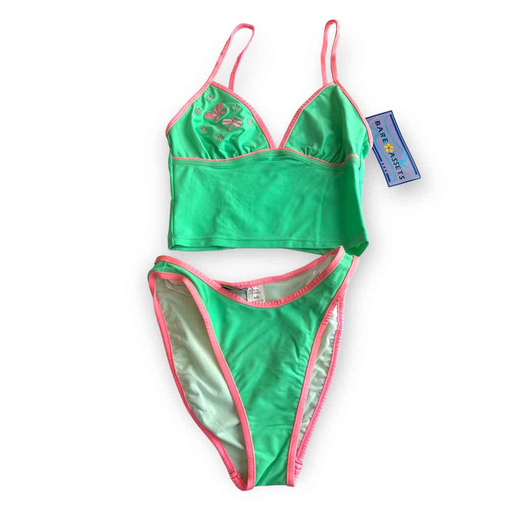 Vintage Deadstock 90s Y2K Bare Assets Embroidered Butterflies