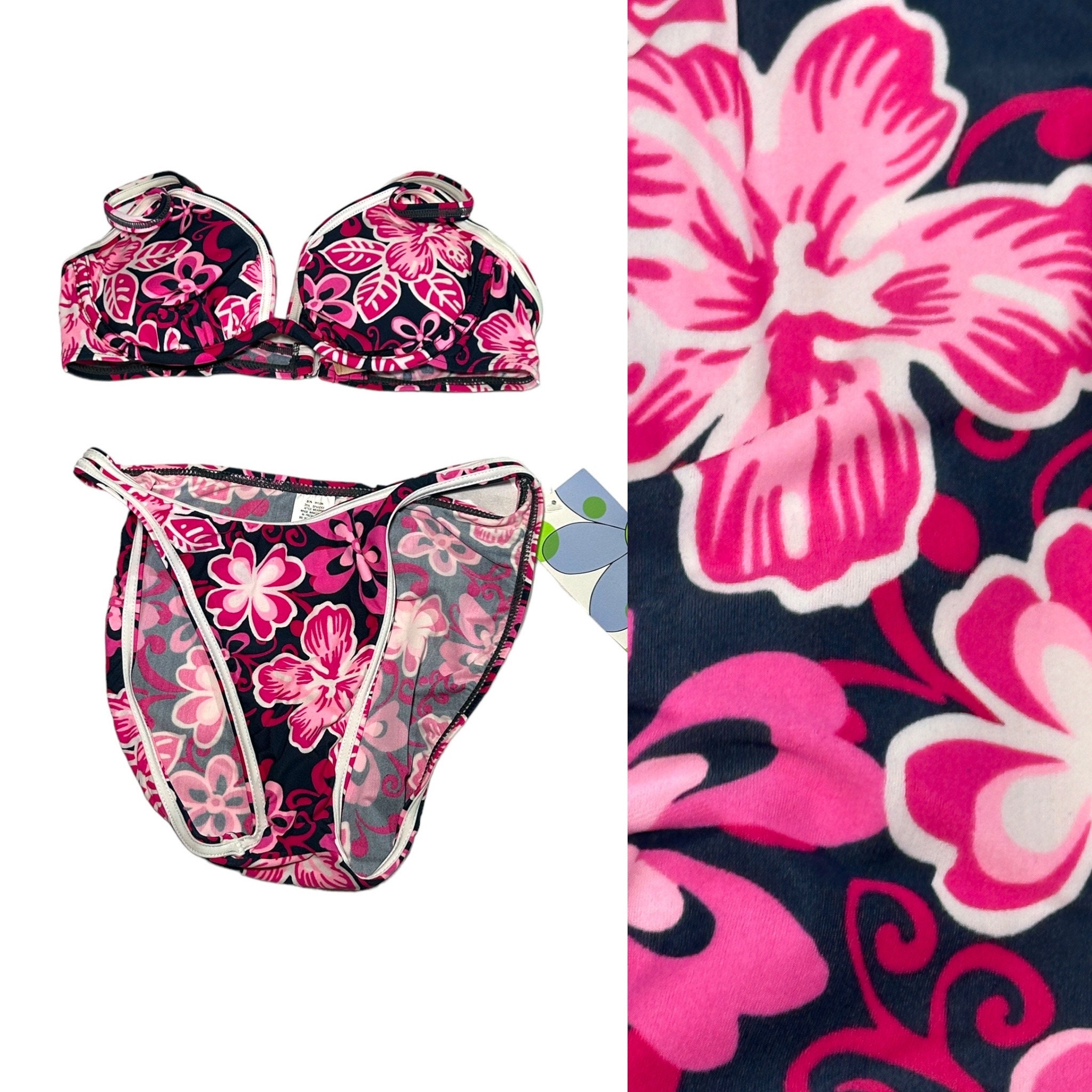 Vintage 90s Y2K Malibu Dream Girl Deadstock Pink Navy Retro