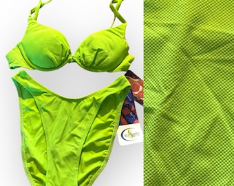 Vintage 90s Y2K Deadstock Sunsets Separates Texture Bright Lime