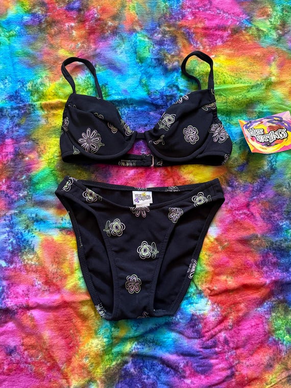 【激レア】◎90s◎Vintage◎ロングコート◎緑◎ピーチスキン◎雰囲気抜群◎ Vintage 90s Y2K Bare Nothing Deadstock Daisy Madness Black Foral