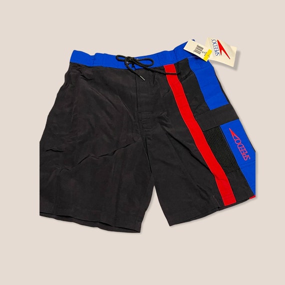 Vintage 90S SPEEDO Deadstock Retro Color Block Bl… - image 2