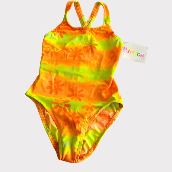 Young Girls Vintage 90s Y2K Bright Yellow Orange … - image 1