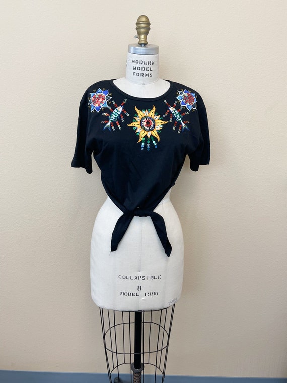 90年代 CAROLE LITTLE レディース プチ クロップド シャツ フロント 