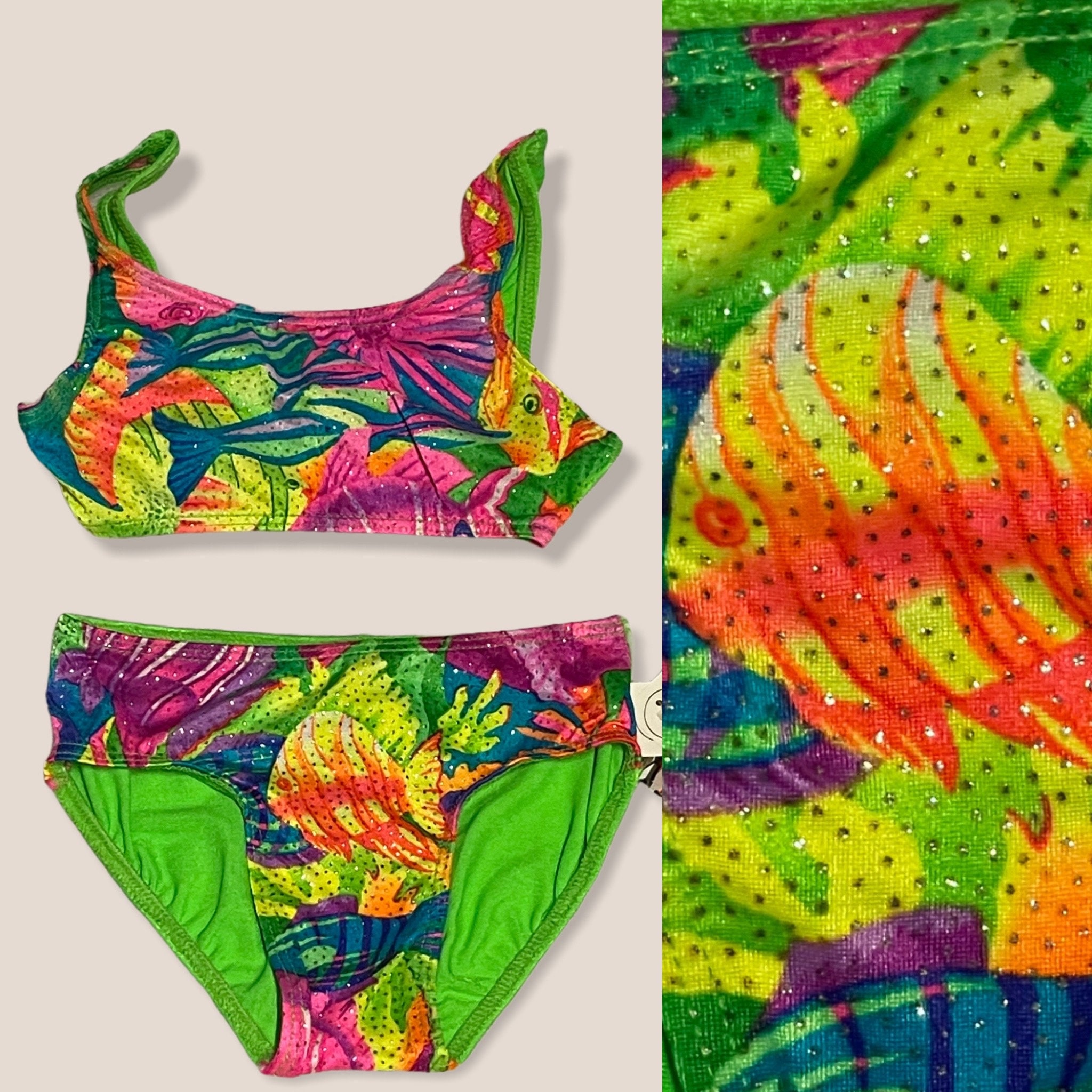 水着・ラッシュガード vintage made in ITALY FENDI swim set es FENDI Leopard ZUCCA print stripe mare Bikini Swimsuit Size