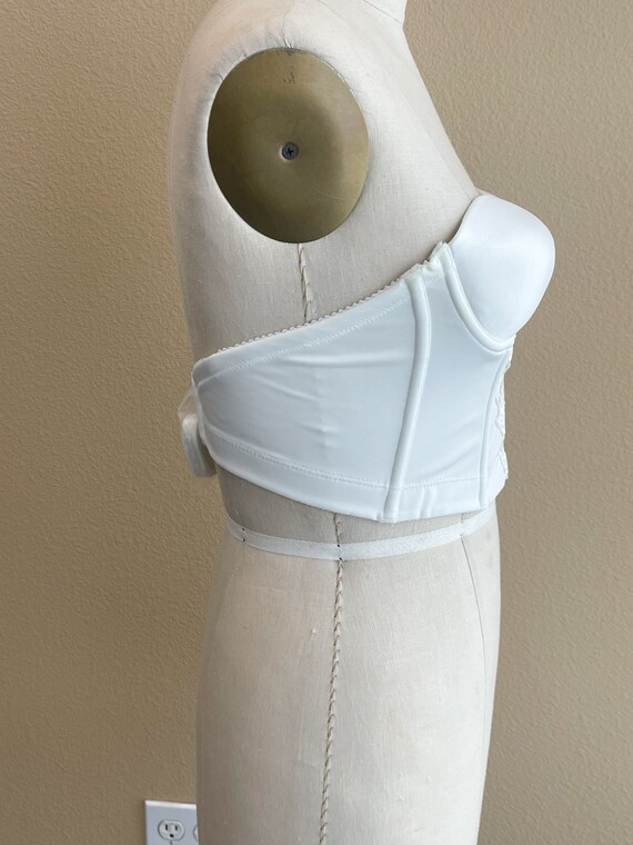 NWT Vintage 90s White 32 34 38 Bustier Bare Low B… - image 7