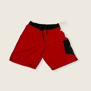Vintage 90S SPEEDO Deadstock Retro Color Block Black Red Swimming Trunks Men’s Surf Board Shorts Swim Trunks Size 28