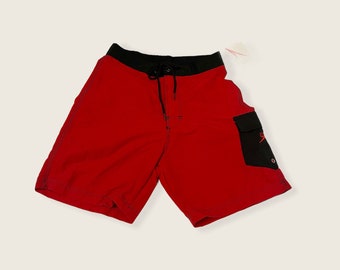 Vintage 90S SPEEDO Deadstock Retro Color Block Black Red Swimming Trunks Men’s Surf Board Shorts Swim Trunks Size 28