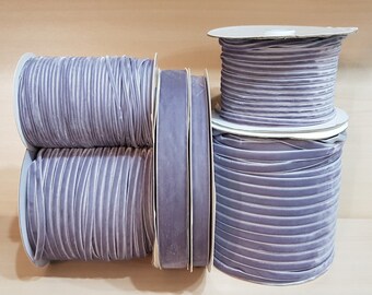 Sold per metre Light Grey Velvet Ribbon