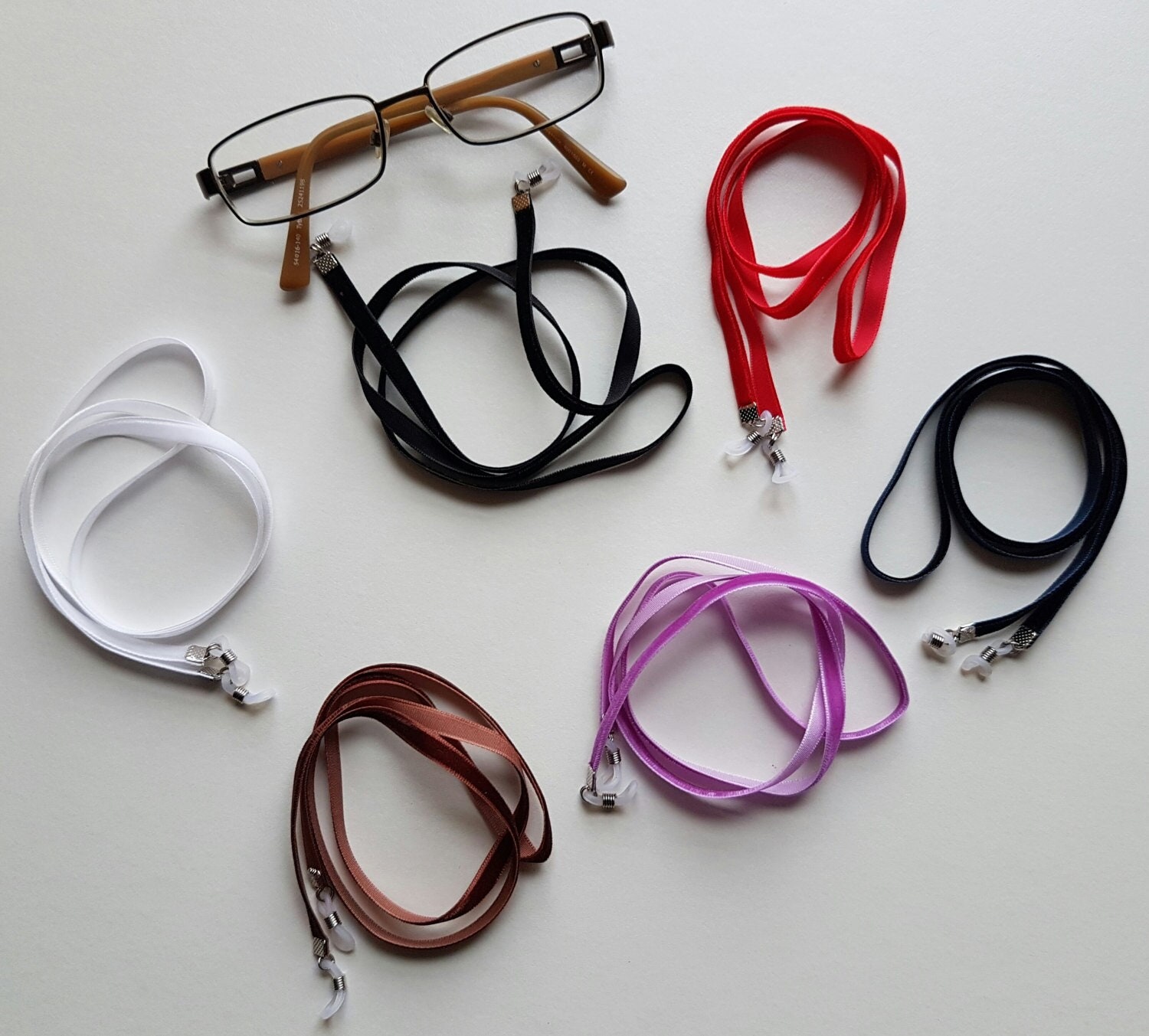 4 Pack Brillenhalter Strap Cord, Brillenhalter, Premium Leder Brille String  Holder Kette Halskette, Brille Kordel Lanyard (4 Farben)