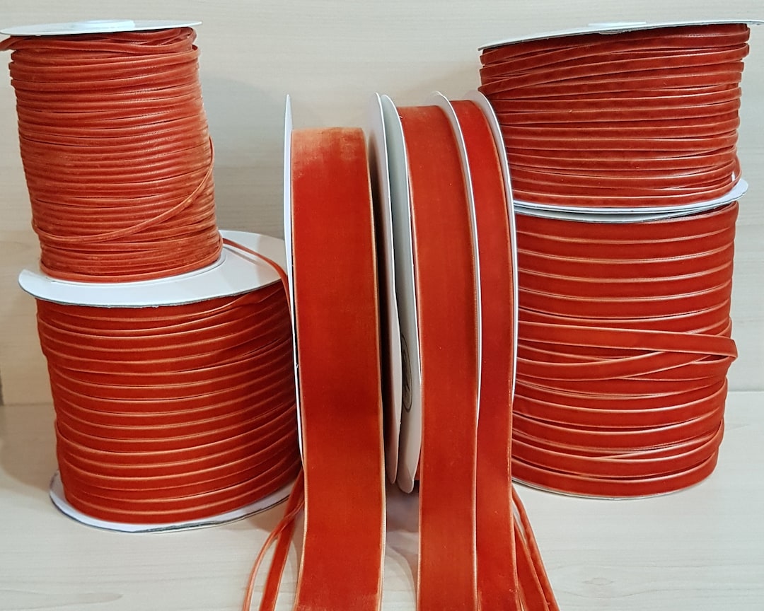 Rust Luxury Velvet Ribbon 3mm 5mm 7mm 10mm 16mm 20mm 25mm 38mm 50mm 1 ...