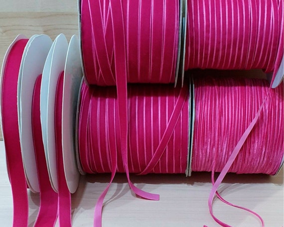 Luxury Hot Pink Velvet Ribbon Choice of 3mm, 5mm, 7mm, 10mm, 13mm, 16mm,  20mm, 25mm