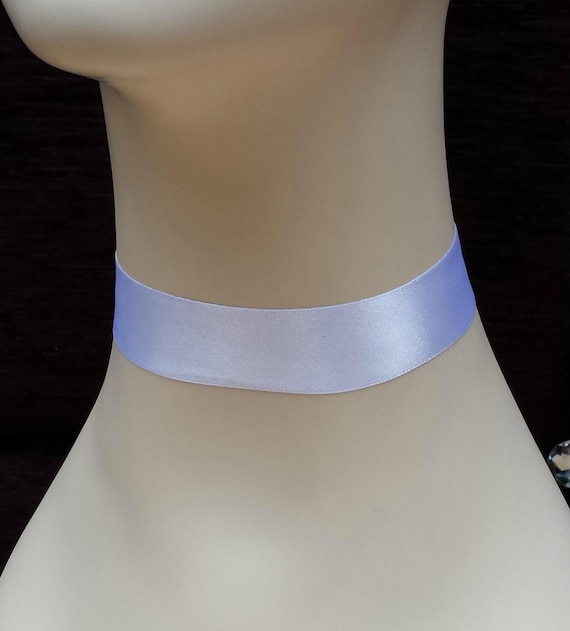 Blue satin choker discount