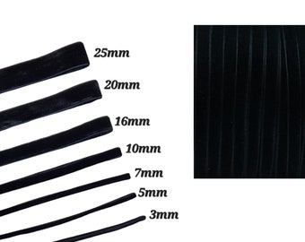Double Face Luxury Black Velvet Ribbon 3mm 5mm 7mm 10mm 13mm 16mm 20mm 25mm 38mm widths
