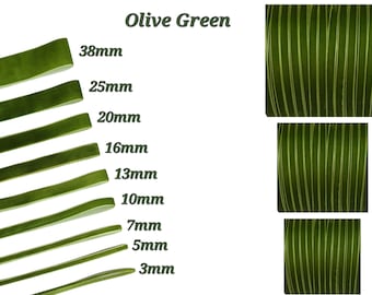 Olive Green Luxury Velvet Ribbon 3mm 5mm 7mm 10mm 13mm 16mm 20mm 25mm 1 Metre to 10 Metres