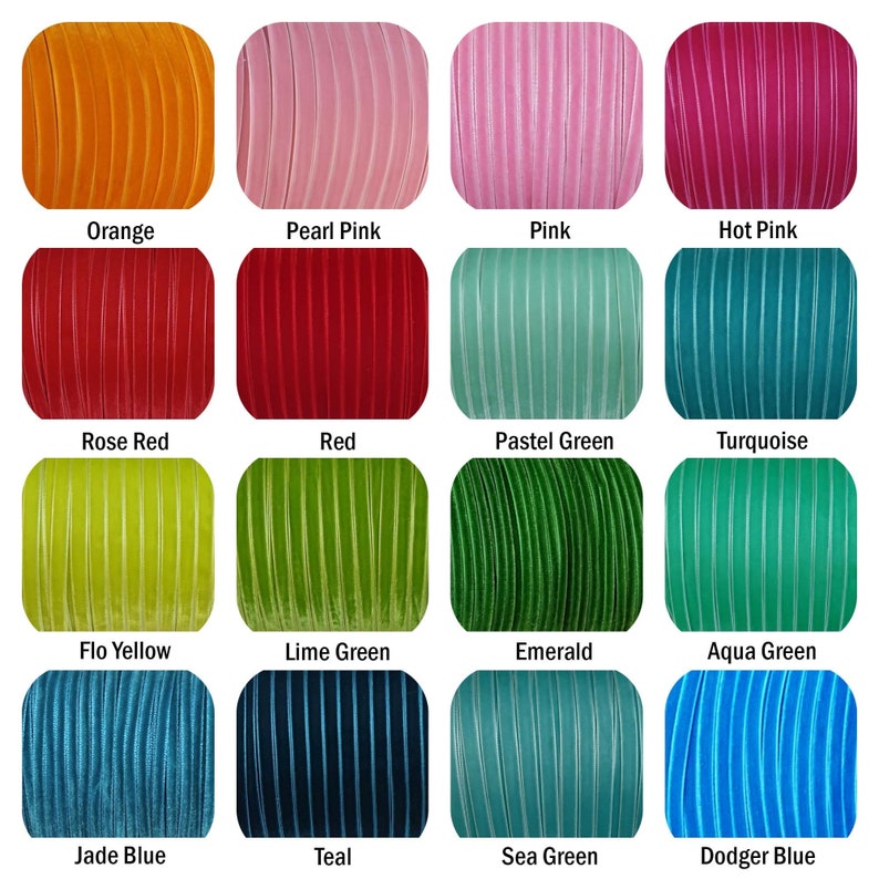 Luxury Velvet Ribbon 10mm (3/8 Inch) Choice of 66 Colours - Etsy UK