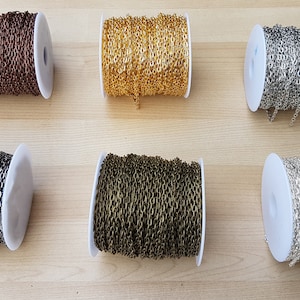 Jewellery Chain Iron Cable Style in 1 Metre 2 Metre 3 Metre or 5 Metre Lengths - 5.9mm x 3.9mm x 1mm Links