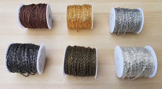 Jewellery Chain Iron Cable Style in 1 Metre 2 Metre 3 Metre or 5 Metre Lengths - 5.9mm x 3.9mm x 1mm Links