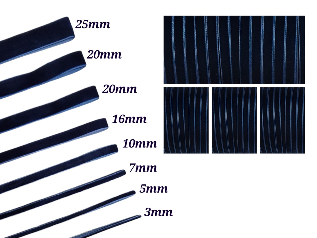 Navy Blue Velvet Ribbon Premium Quality 3mm 5mm 7mm 10mm 13mm 20mm 25mm