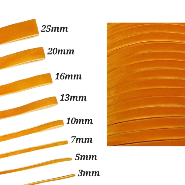 Ruban de velours de luxe orange 3 mm 7 mm 10 mm 13 mm 16 mm 20 mm 25 mm 1 mètre à 10 mètres