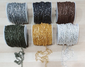 Twist Style Iron Plated Chain 8.5mm x 6.8mm x 1.2mm - 1 Metre 2 Metres 3 Metres - Jewelery Making Chain
