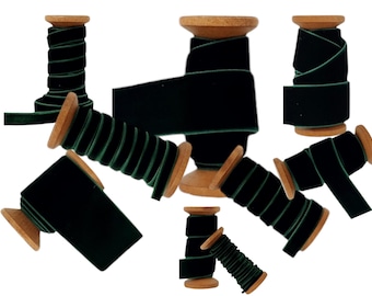 Luxe donkergroen fluwelen lint Keuze uit 3 mm, 5 mm, 7 mm, 10 mm, 13 mm, 16 mm, 20 mm, 25 mm