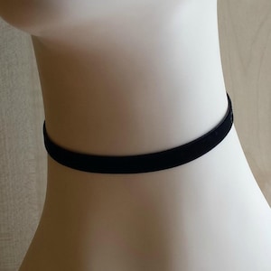 Classic Plain Black Velvet Choker Necklace Handmade To Order - Premium Quality Velvet - 32 More Colours Available - Stainless Steel Findings